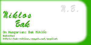 miklos bak business card
